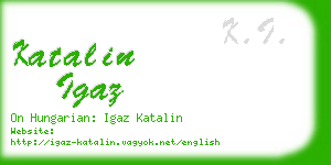 katalin igaz business card